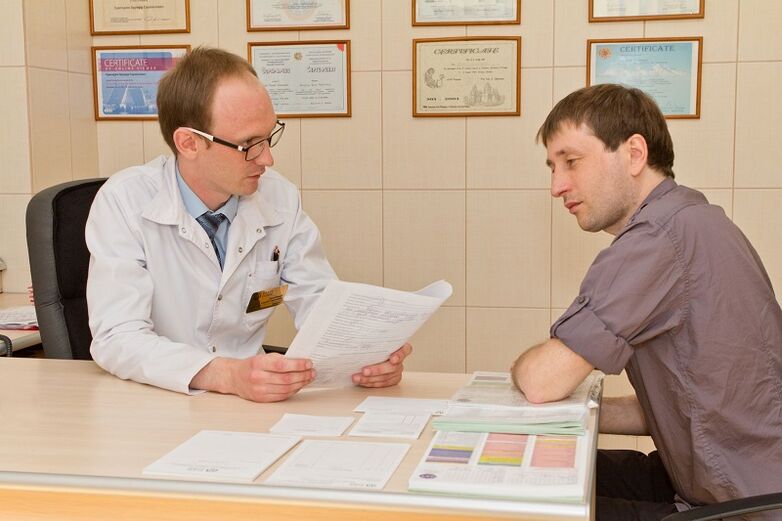 Patsiendi prostatiit spetsialisti vastuvõtmisel